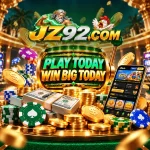 JZ92 casino game profile screen showing user account and balance options